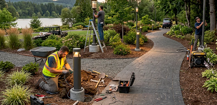 Landscape Post, Pole, and Bollard Lighting Installation in Kennewick