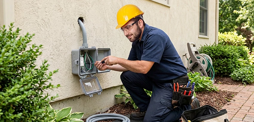 Outdoor Outlet Installation on Vinyl Siding in Kennewick